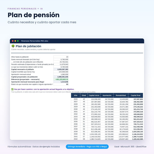 Plantilla Excel Finanzas Personales + Asistente IA