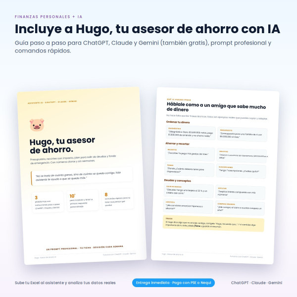 Plantilla Excel Finanzas Personales + Asistente IA