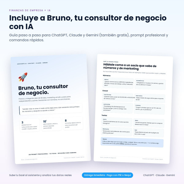 Plantillas Excel Flujo de Caja y Plan de Negocio + IA