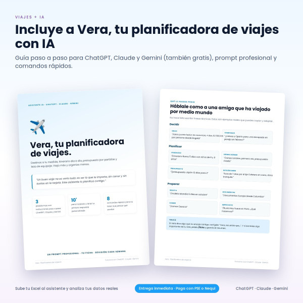 Planificador de Viajes en Excel + Asistente IA