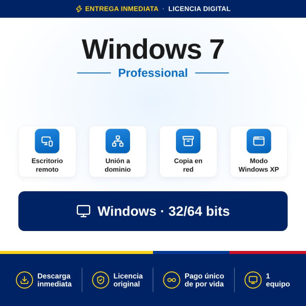 Comprar Licencia windows 7 professional Original | Mejor Precio de Colombia