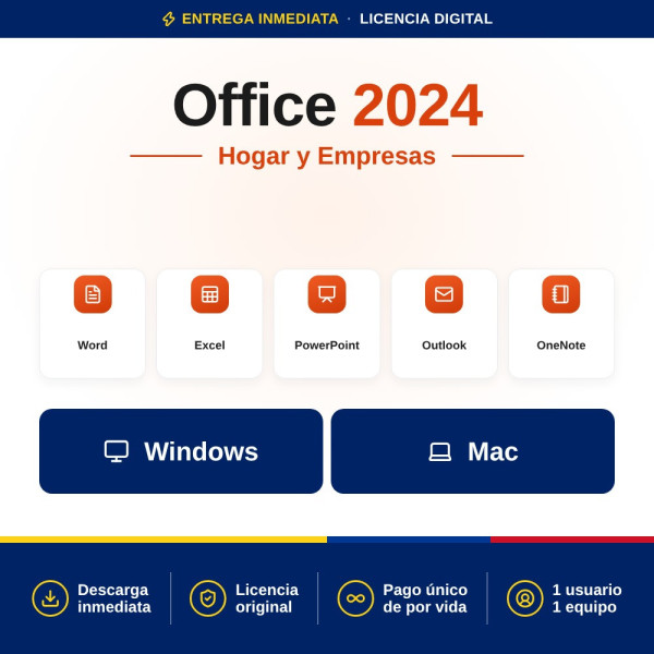 Comprar Office 2024 Hogar y Empresas Colombia | Para Mac y PC