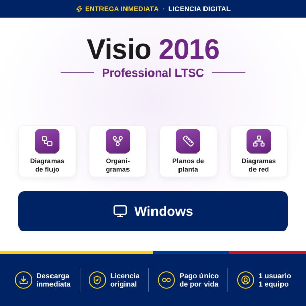 Licencia Visio Professional 2016 para 1 Pc | Mejor Precio Colombia