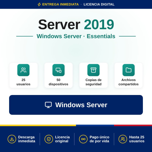 Licencia Microsoft Windows Server 2019 Essentials - 16 cores | Colombia