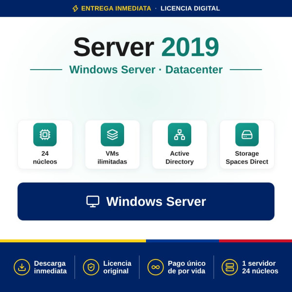 Licencia Microsoft Windows Server 2019 Datacenter - 16 cores | Colombia