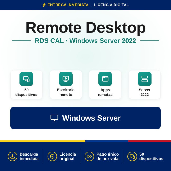 Remote Desktop Services device connections (50) para Windows Server 2022 | Colombia
