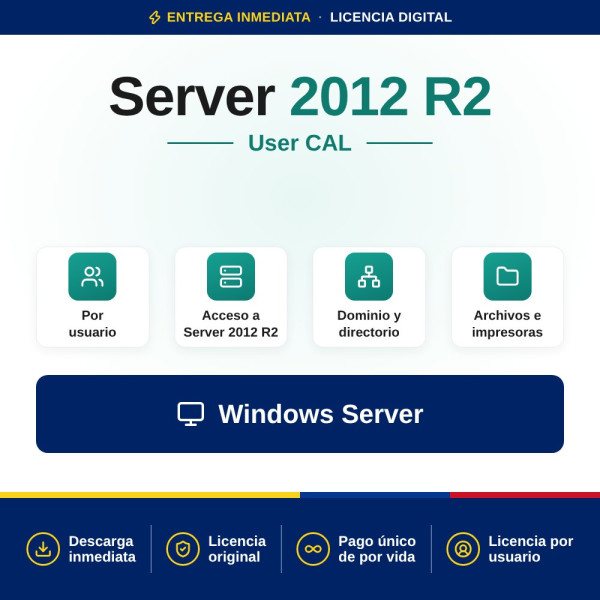 Compra Windows Server 2012 R2 User CAL - Licencias al Mejor Precio Colombia
