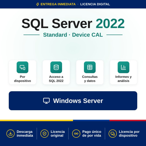 Compra Microsoft SQL Server 2022 Standard Device CAL para tu negocio | Colombia