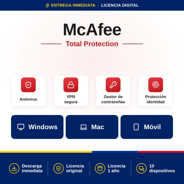 Comprar McAfee Total Protection: Protege tu sistema | Colombia