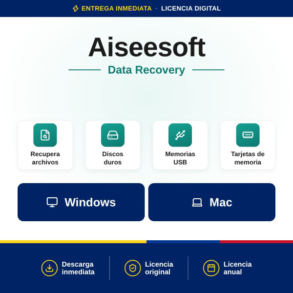 Comprar Aiseesoft Data Recovery: Recupera tus archivos perdidos | Colombia