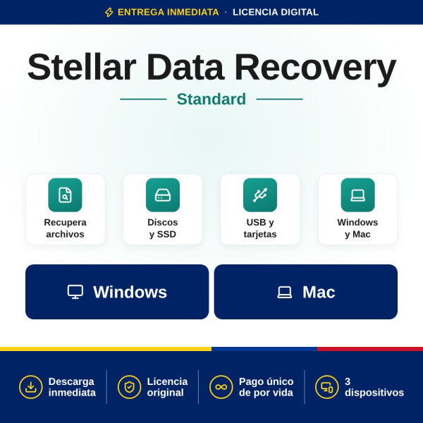 Stellar Data Recovery Standard Edition para Windows - 1 Dispositivo | Colombia