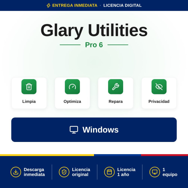 Glary Utilities Pro 6 (Licencia de por vida / 3 PCs) - Glarysoft | Colombia