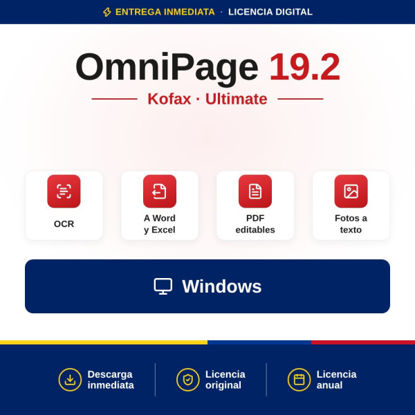 Comprar Kofax OmniPage 19.2 Ultimate: El líder en OCR y escaneo | Mejor Precio Colombia
