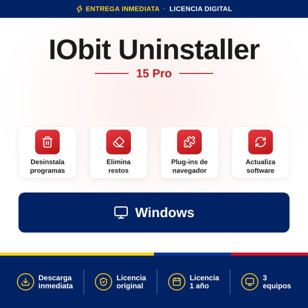 Comprar IObit Uninstaller 15 Pro | Desinstalador Avanzado para PC |Colombia