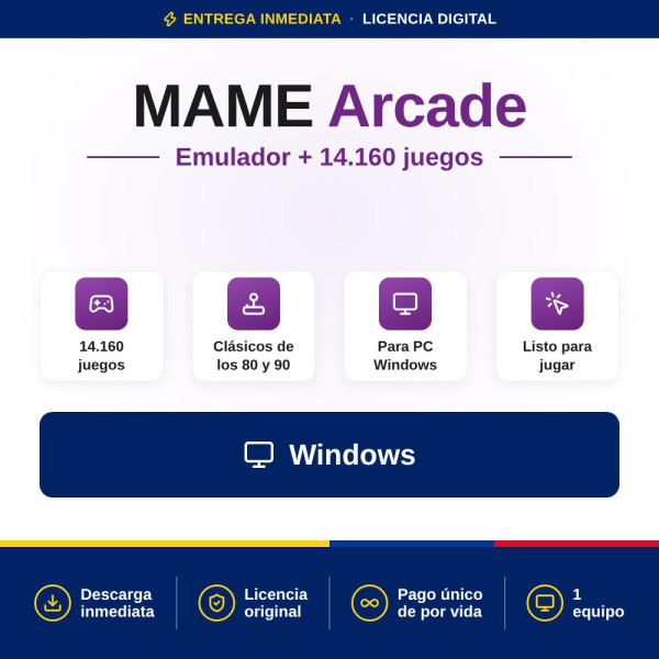 Comprar Emulador MAME + 14,160 juegos Arcade para PC/MAC | Colombia